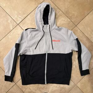 Nike Air Full Zip Hoodie Black Gray Colorblock Men’s XL